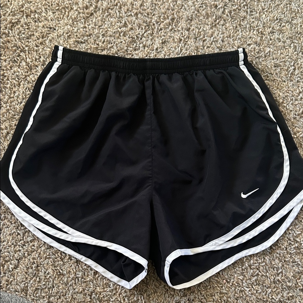 Nike Women's Black and White Athletic Shorts